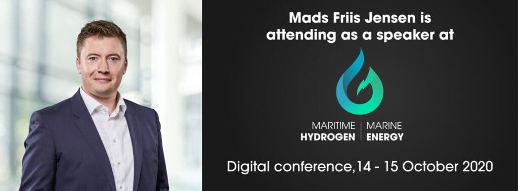 Mads Friis Jensen speaking at maritime/marine conference